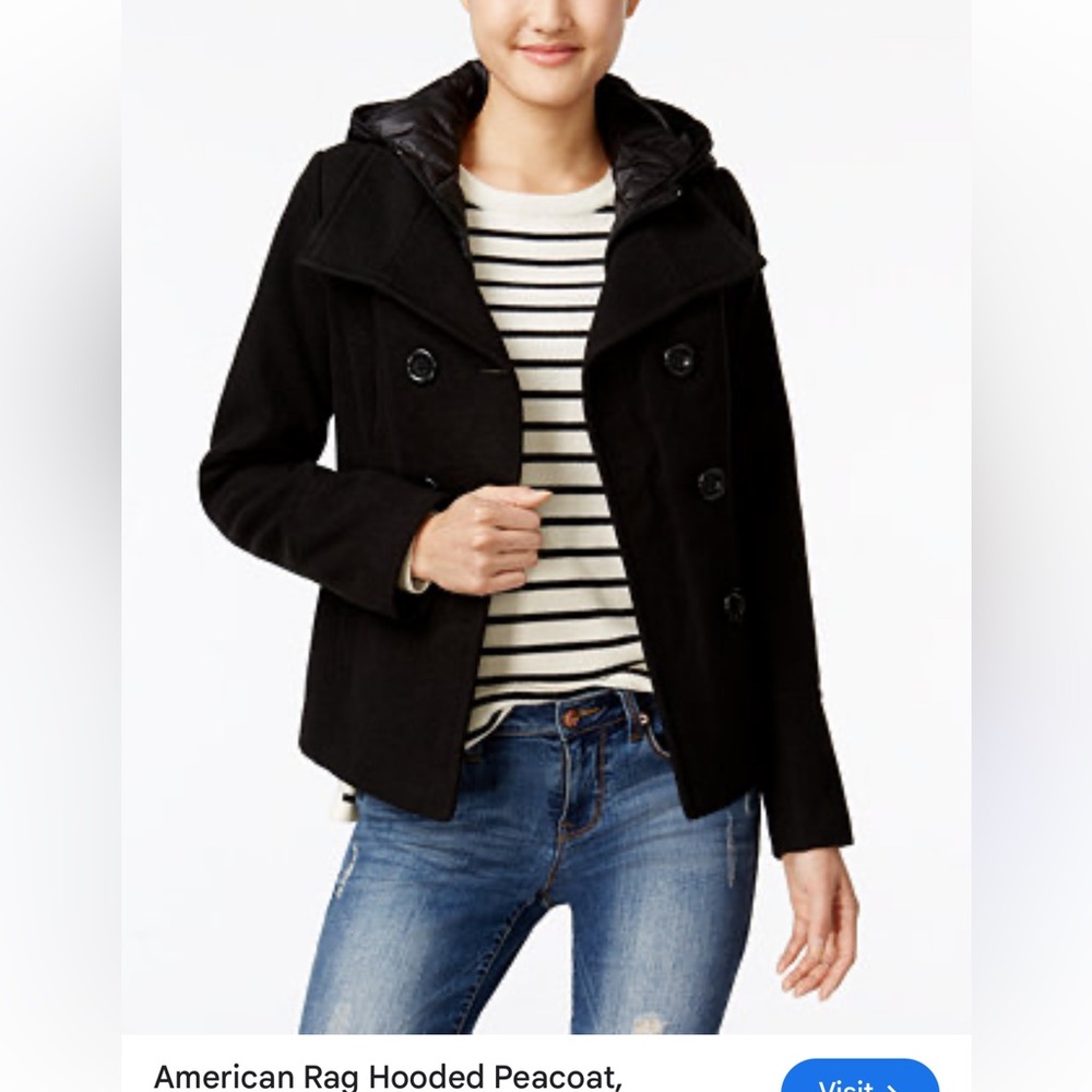 American Rag Classic Black Peacoat for Women